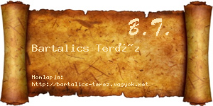 Bartalics Teréz névjegykártya